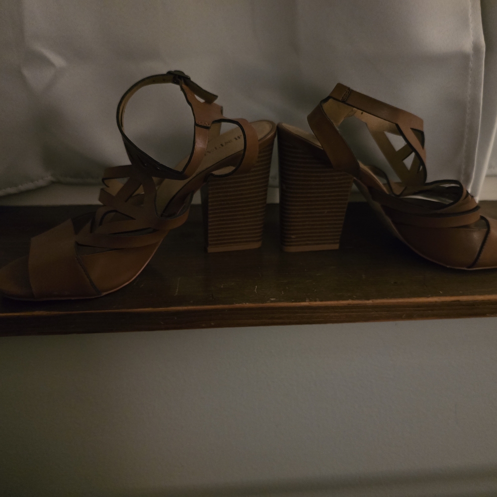 JustFab Tan Cutout Sandals - Picture 3 of 5